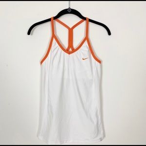 NIKE FIT DRY White Orange Strappy Workout Tank Top